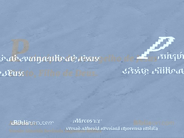 Princípio do evangelho de Jesus Cristo, Filho de Deus.