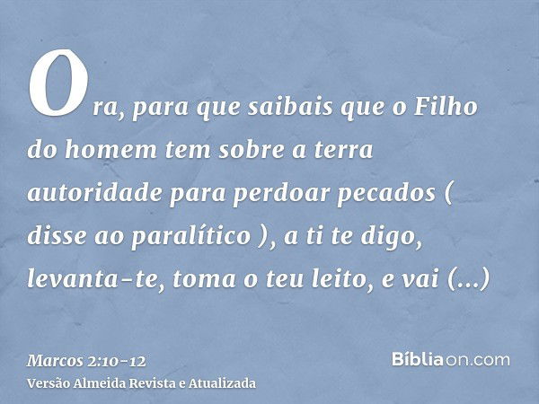 Marcos 2:10-12 - Bíblia