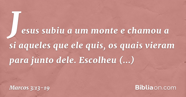Marcos 3:13-19 - Bíblia