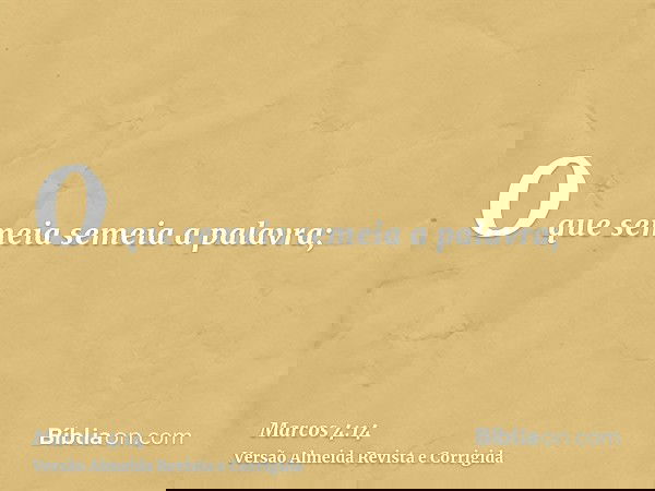 O que semeia semeia a palavra;