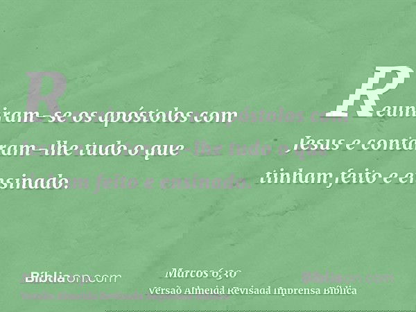 Reuniram-se os apóstolos com Jesus e contaram-lhe tudo o que tinham feito e ensinado.