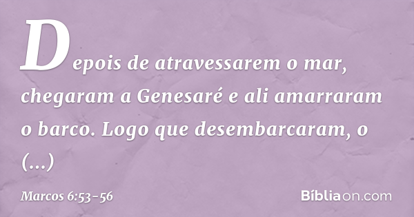 Marcos 6:53-56 - Bíblia