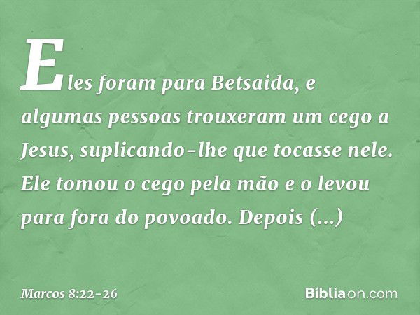 Marcos 8 22 26 Biblia