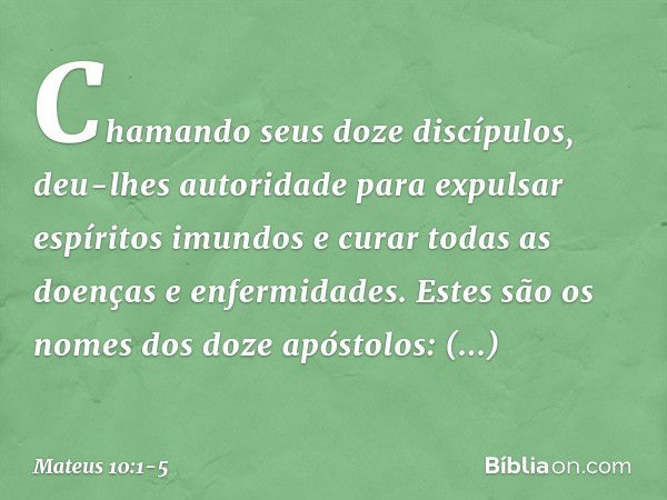 Mateus 10:1-5 - Bíblia