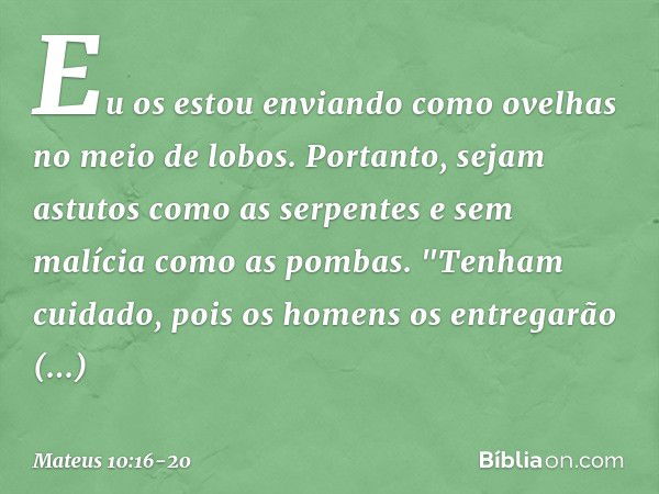 Mateus 10:16-20 - Bíblia