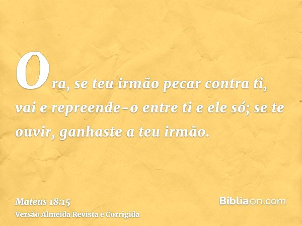 Se Teu Irmao Pecar Contra Ti