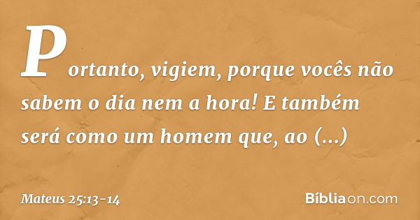 mateus 25 13 explicação