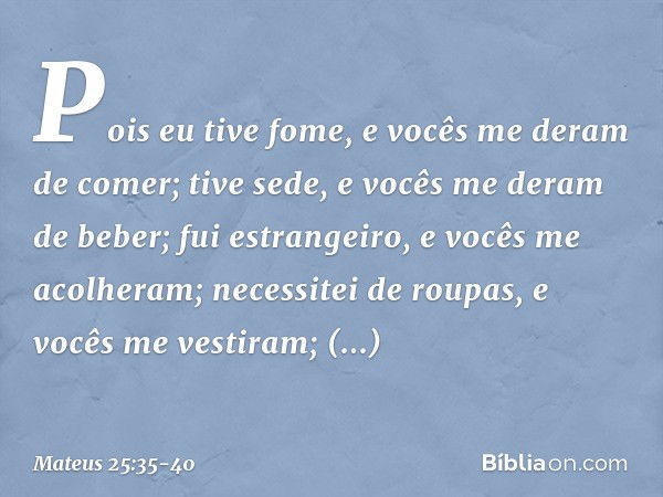 Mateus 25 35 40 Biblia