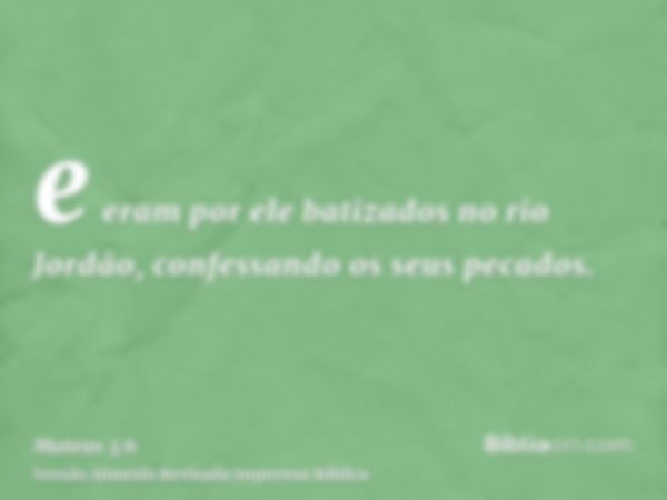 e eram por ele batizados no rio Jordão, confessando os seus pecados.