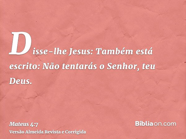 Mateus 4:7 - Bíblia