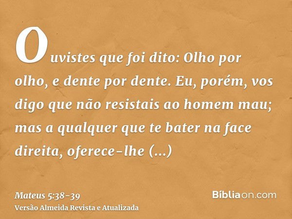 Mateus 5:38-39 - Bíblia