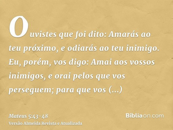 Mateus 5:43-48 - Bíblia