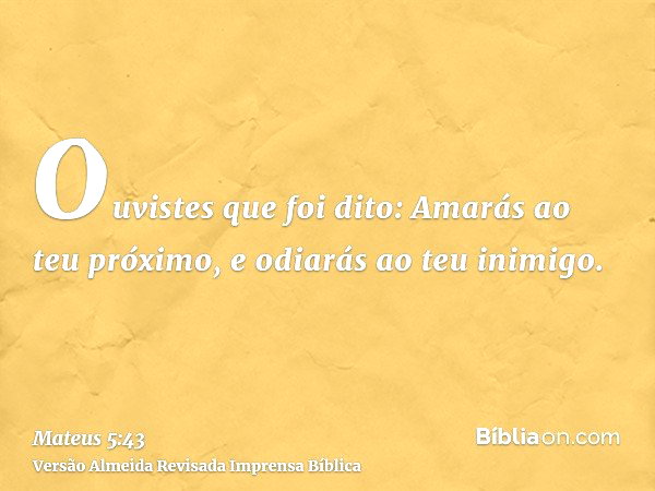 Mateus 5:43 - Bíblia