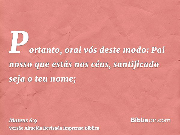 Mateus 6:2-9 - Bíblia