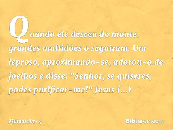 Mateus 8:1-4 - Bíblia