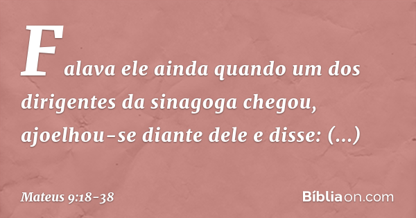 mateus 9 18-38