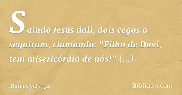 mateus 9 27-31 explicação