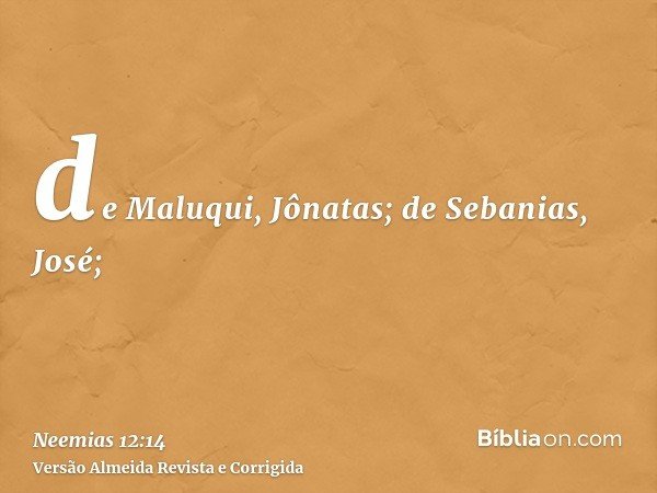 de Maluqui, Jônatas; de Sebanias, José;