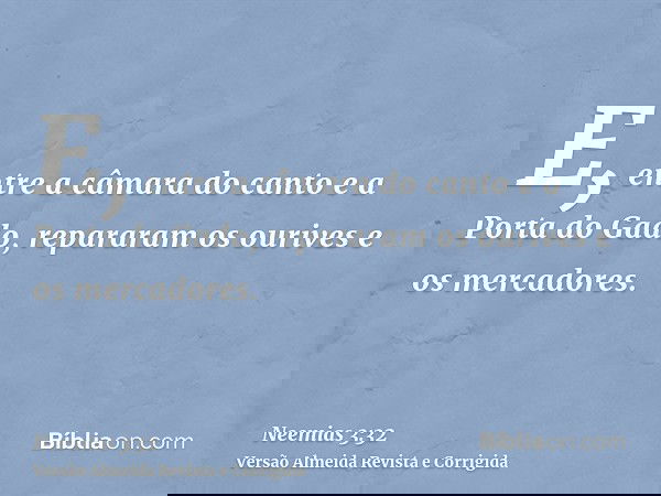 E, entre a câmara do canto e a Porta do Gado, repararam os ourives e os mercadores.
