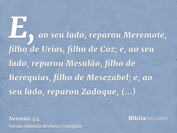 Neemias 3:4 - Bíblia