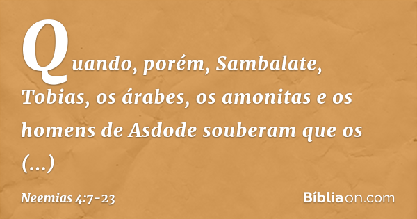 Neemias 4:7-23 - Bíblia