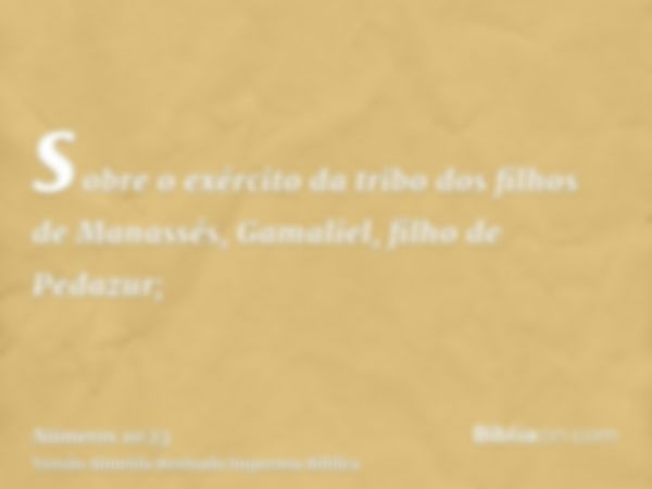 sobre o exército da tribo dos filhos de Manassés, Gamaliel, filho de Pedazur;