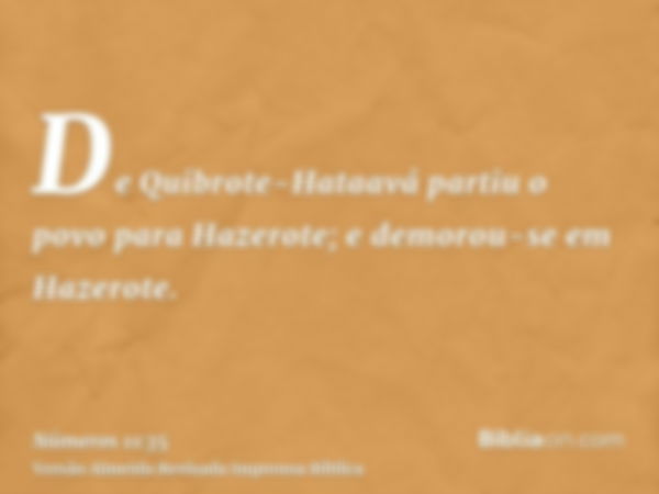 De Quibrote-Hataavá partiu o povo para Hazerote; e demorou-se em Hazerote.