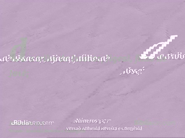 da tribo de Issacar, Jigeal, filho de José;