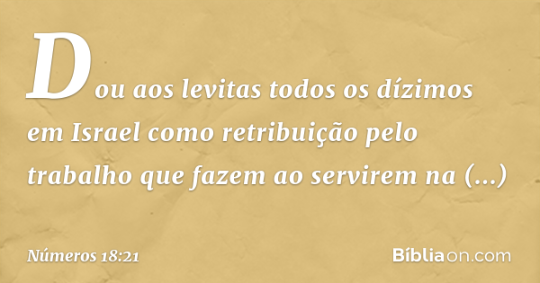 Numeros 18 21 Biblia