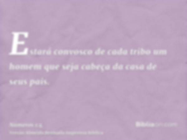 Estará convosco de cada tribo um homem que seja cabeça da casa de seus pais.