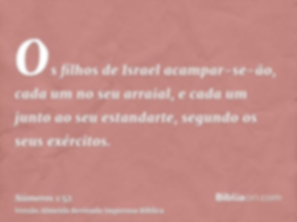 Os filhos de Israel acampar-se-ão, cada um no seu arraial, e cada um junto ao seu estandarte, segundo os seus exércitos.