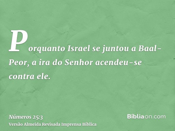 Números 25:3 - Bíblia