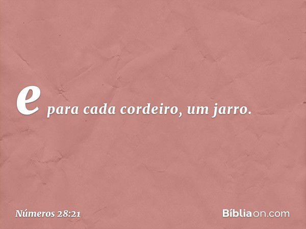 e para cada cordeiro, um jarro. -- Números 28:21