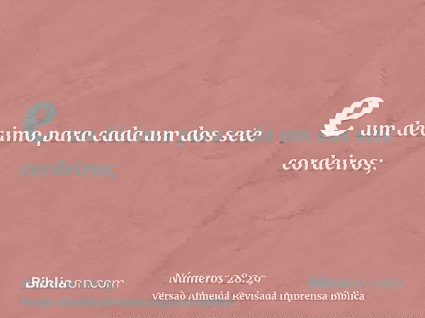e um décimo para cada um dos sete cordeiros;