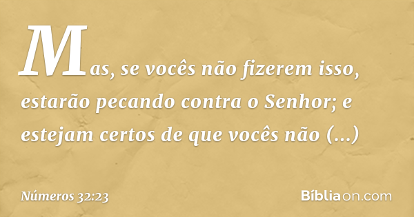 Números 32:23 - Bíblia