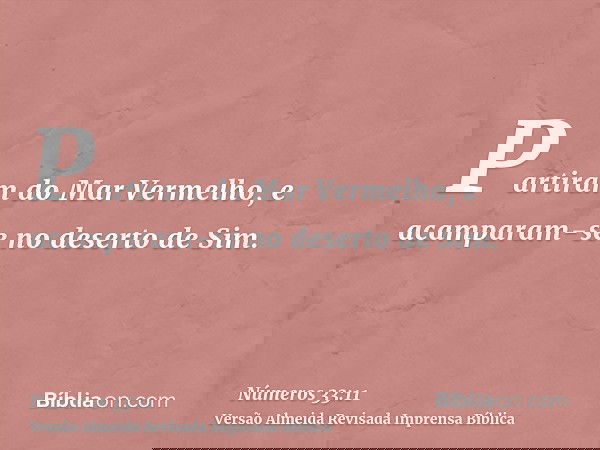 Partiram do Mar Vermelho, e acamparam-se no deserto de Sim.