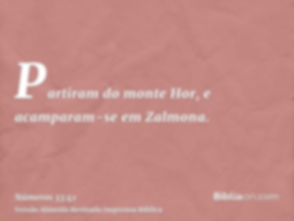 Partiram do monte Hor, e acamparam-se em Zalmona.