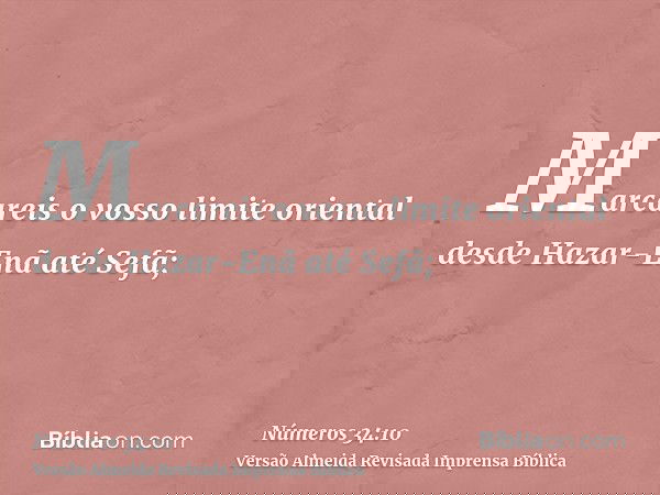 Marcareis o vosso limite oriental desde Hazar-Enã até Sefã;