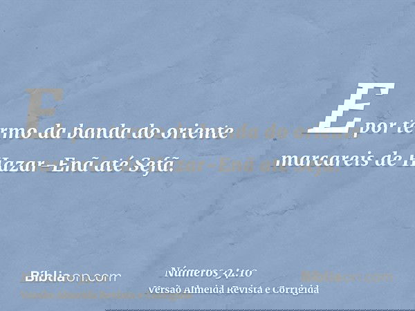 E por termo da banda do oriente marcareis de Hazar-Enã até Sefã.