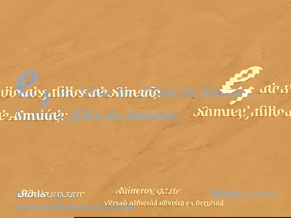 e, da tribo dos filhos de Simeão, Samuel, filho de Amiúde;
