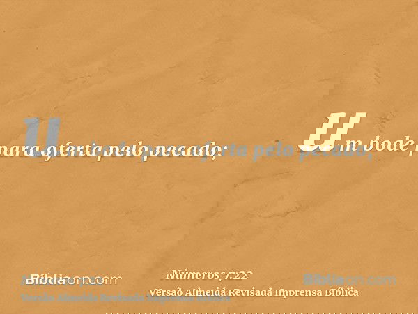 um bode para oferta pelo pecado;