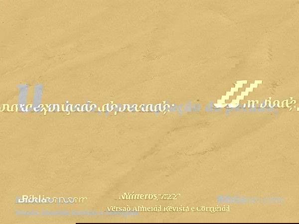 um bode, para expiação do pecado;