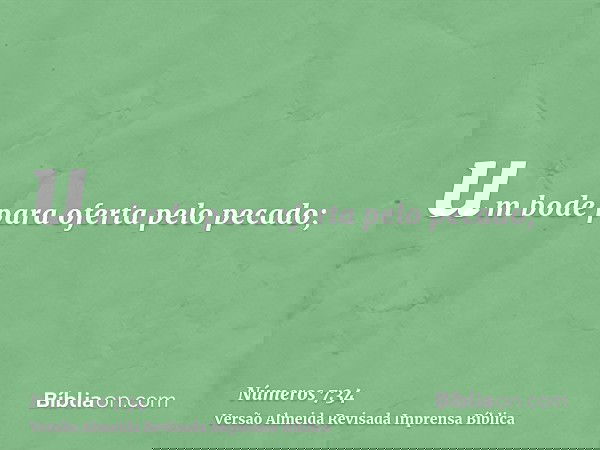 um bode para oferta pelo pecado;