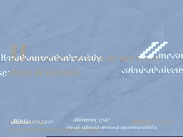 uma colher de ouro de dez siclos, cheia de incenso;