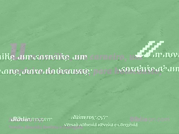 um novilho, um carneiro, um cordeiro de um ano, para holocausto;