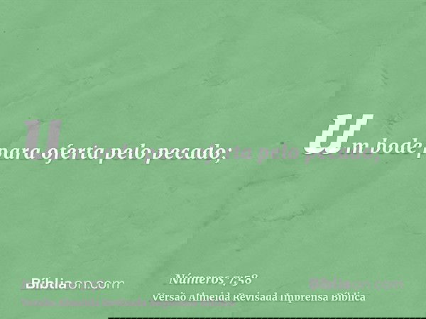 um bode para oferta pelo pecado;