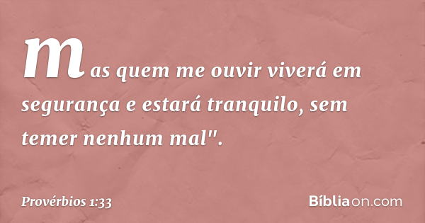 Provérbios 1:33 - Bíblia