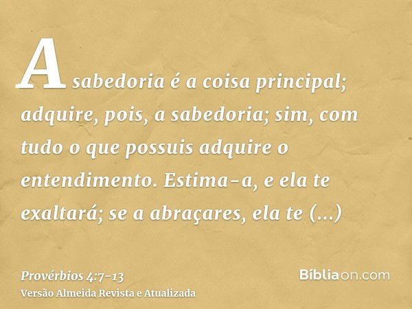 Provérbios 4:7-13 - Bíblia