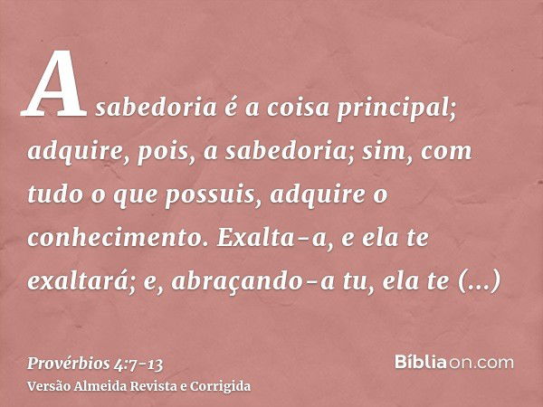 Provérbios 4:7-13 - Bíblia