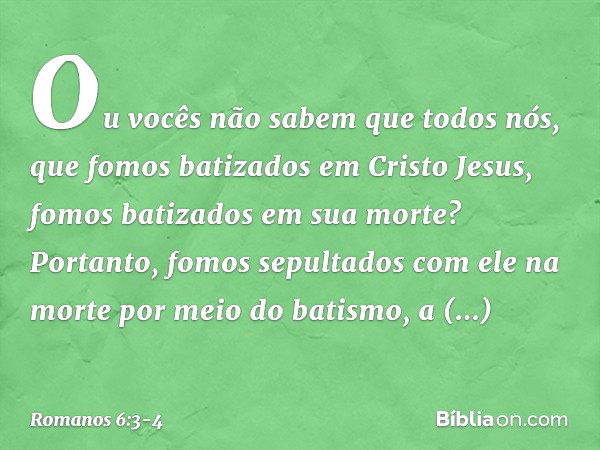 Significado bíblico do batismo - Bíblia